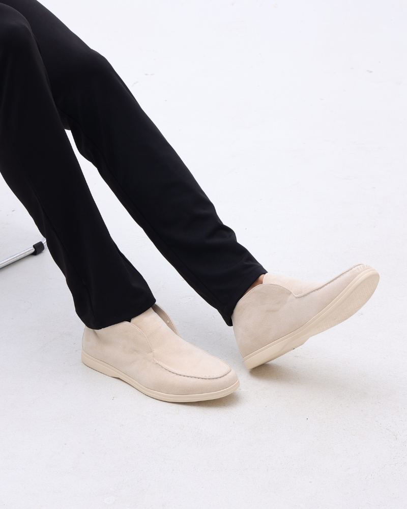 Caelim - Mocassin homme mi-haut en daim à enfiler