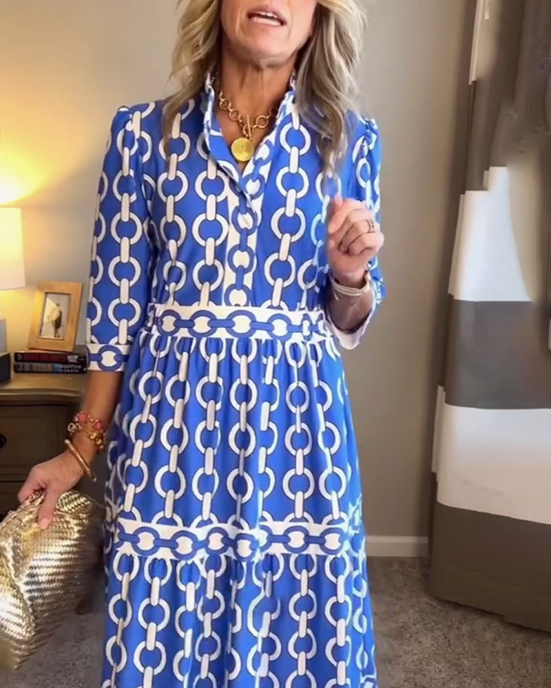 Women Boho Maxi Shirt Dress Printed Summer Casual - Image 7