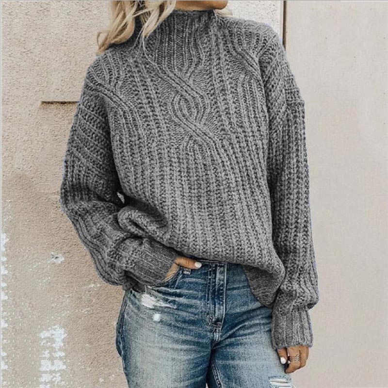 Virelle – Women’s Soft Knit Sweater with High Collar