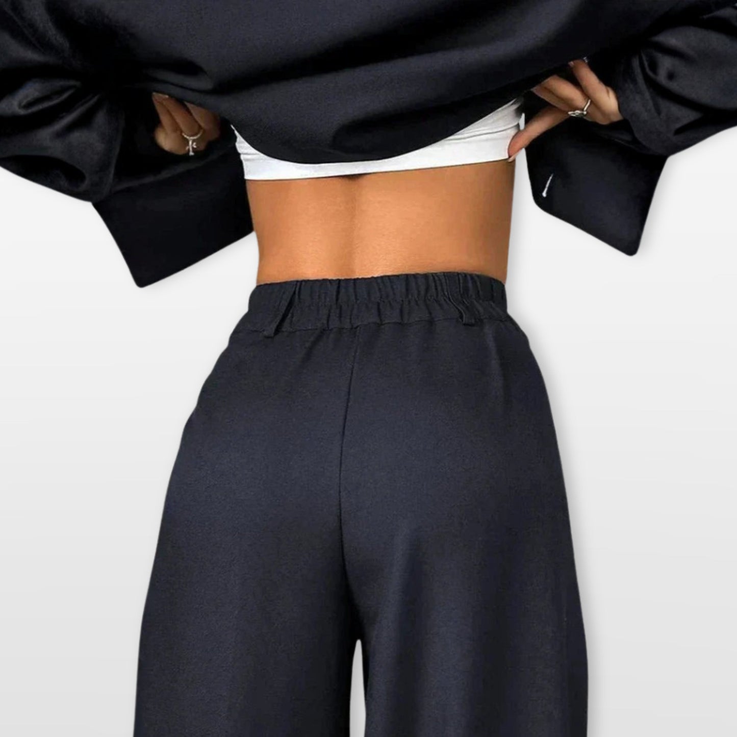 Women 2 Piece Cropped Blazer Wide Leg Pant Suit Set - Image 5