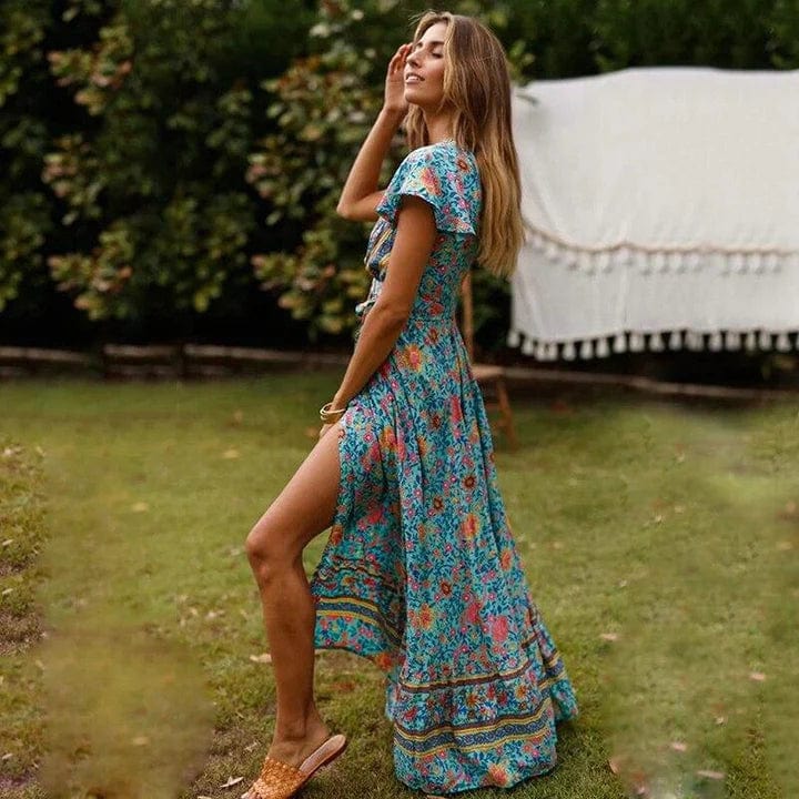 Morgana – Bohemian Wrap Maxi Dress Women