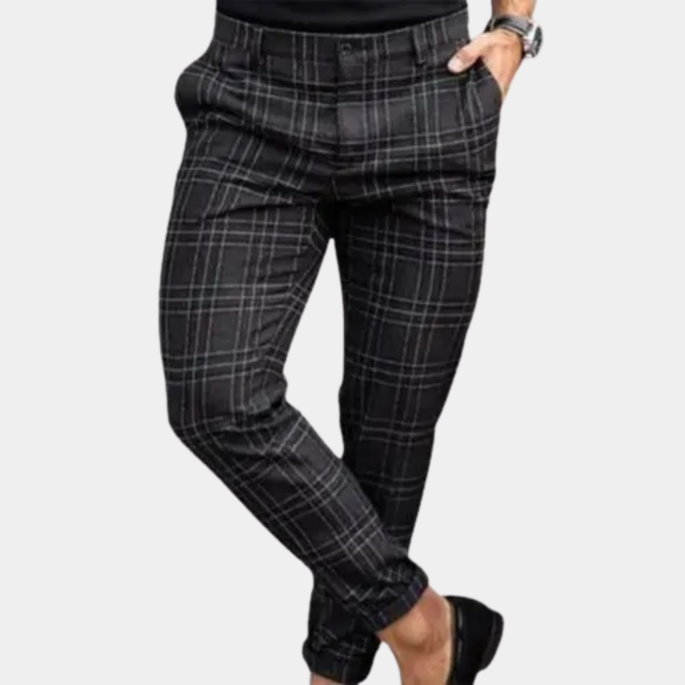 Corvann - Pantalones de cuadros para hombre