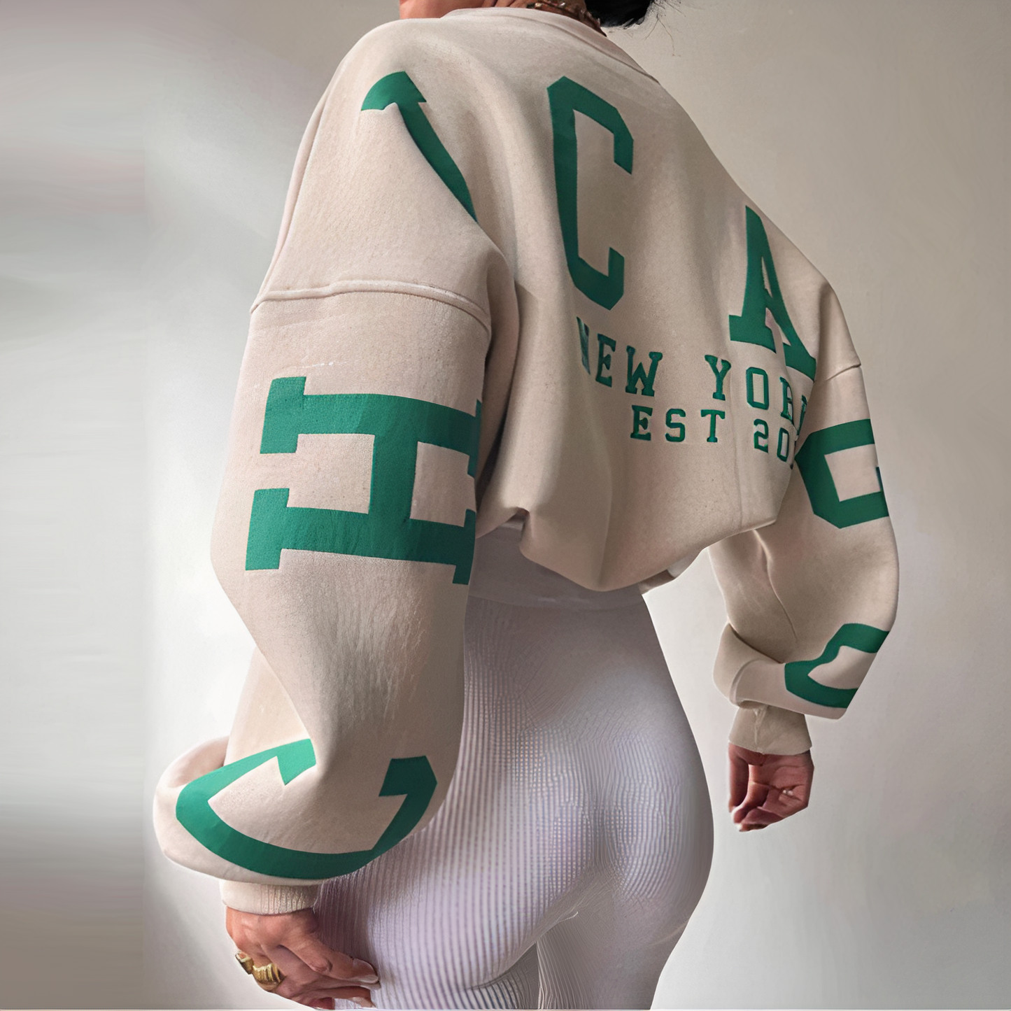 Lexara – Women’s Knit Sweater with Letter Print