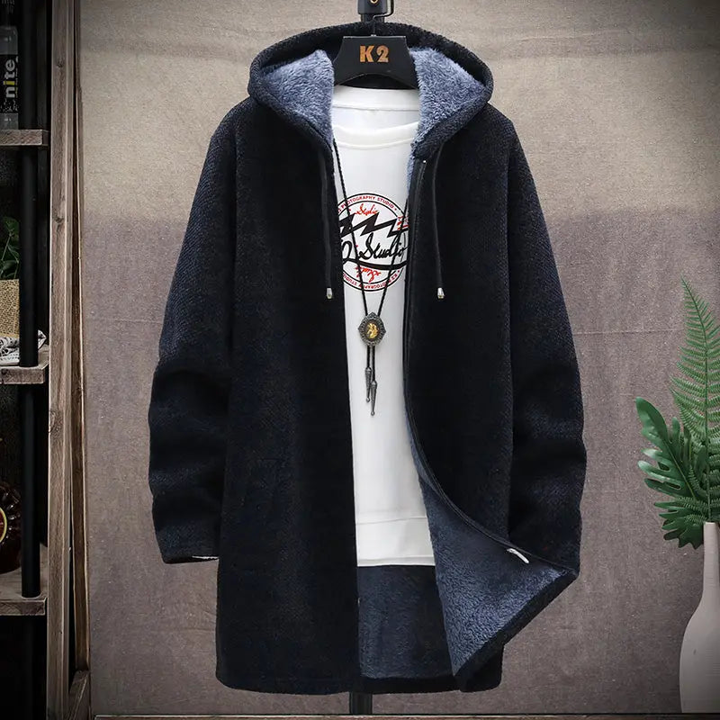 Fleece-Lined Street Hoodie for Men Azzoria