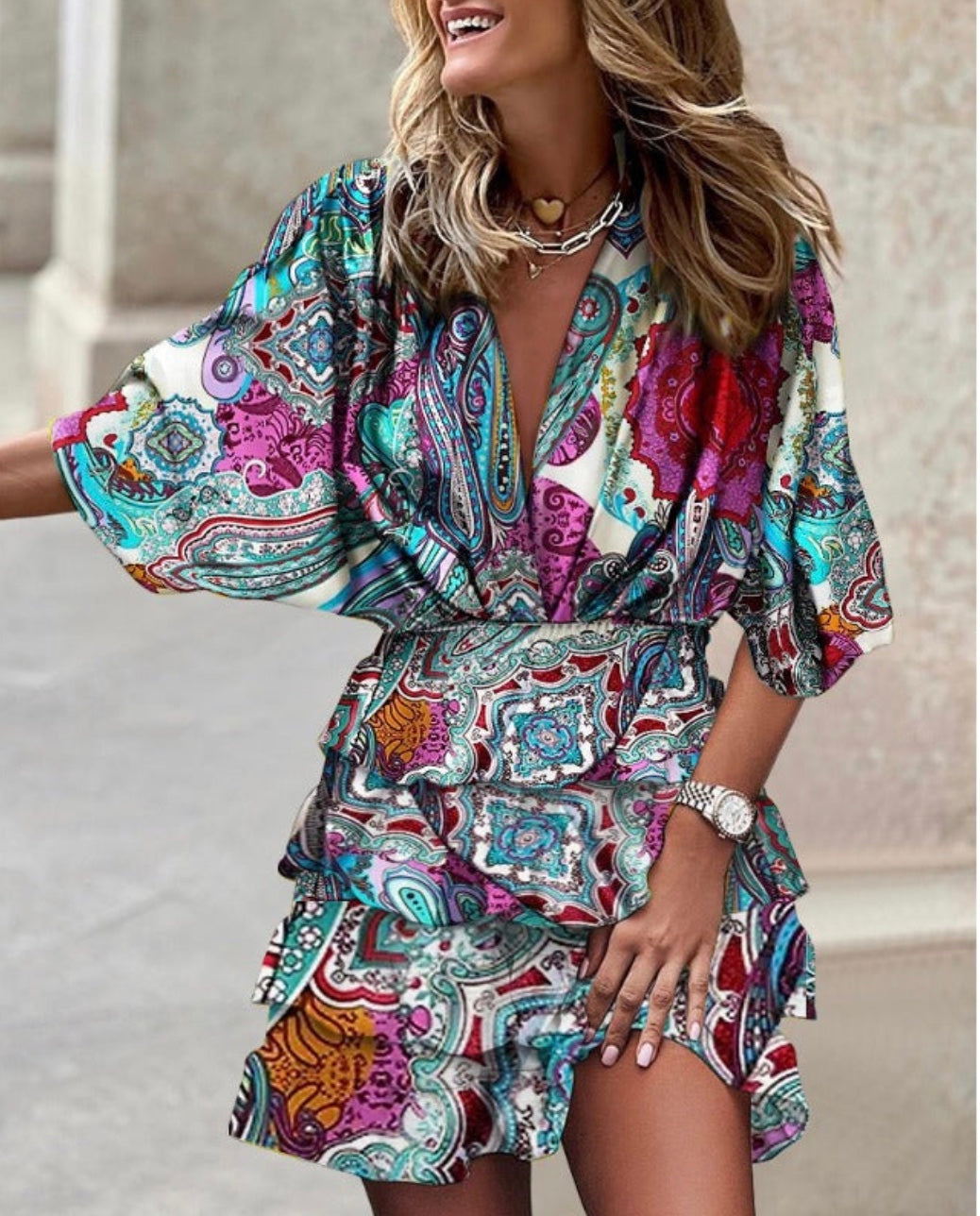 Solivara - Vestido de verano multicolor
