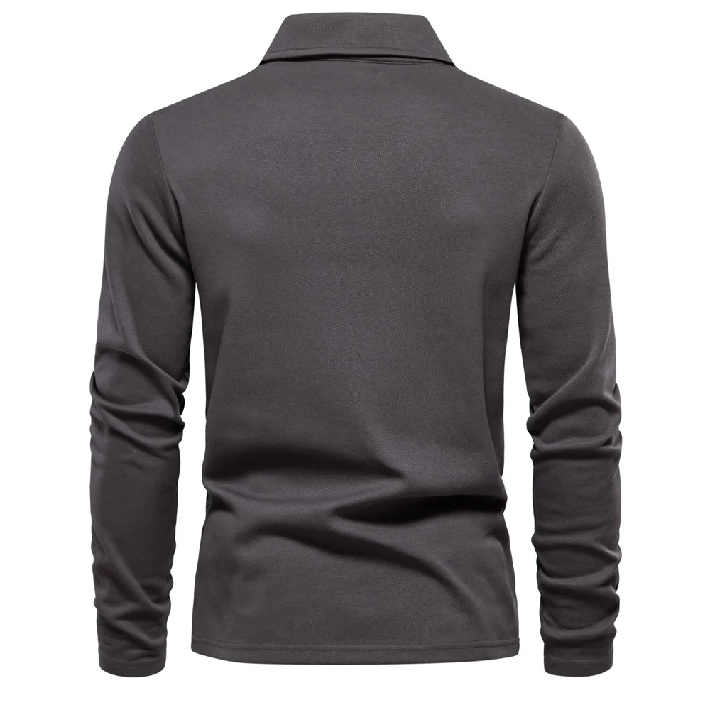 Dorian – Polo à manches longues pour homme avec col classique