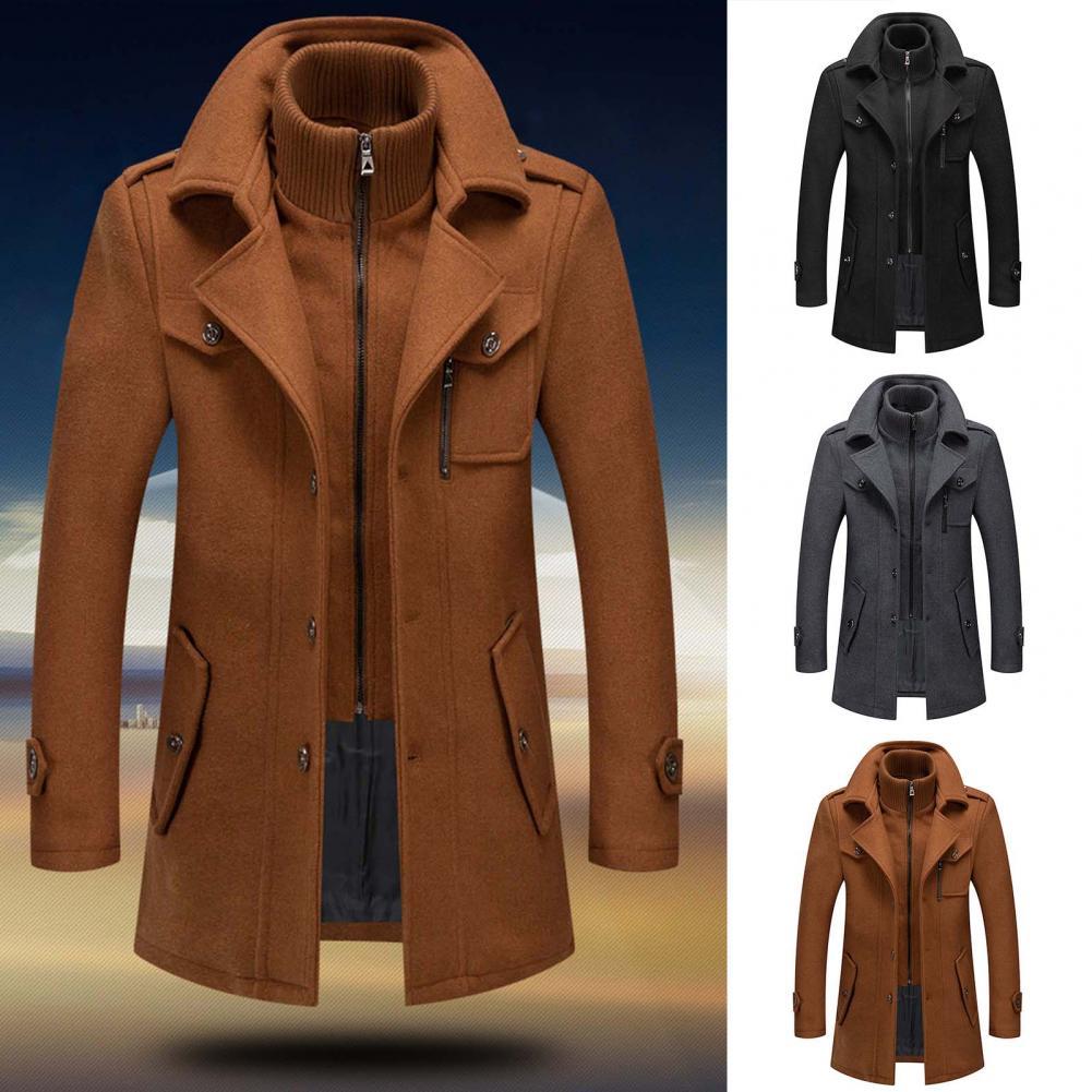 Mitchell – Manteau long pour homme avec doublure thermique et col coupe-vent