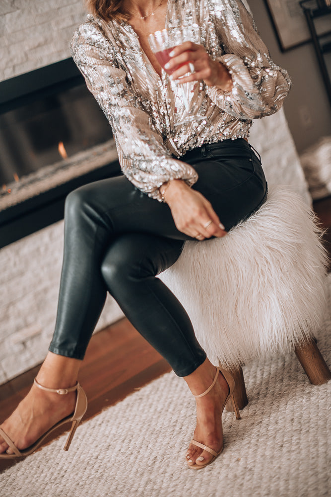 Zarellia – Sequin Party Blouse Long Sleeve Women