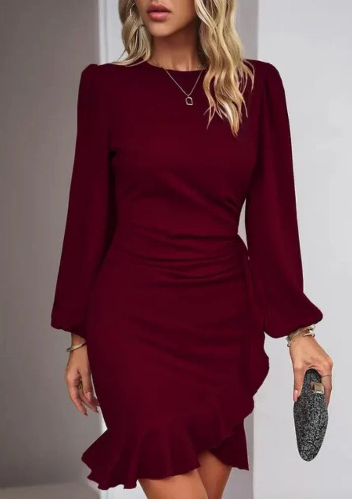 Shanna - Rochie elegantă cu mâneci bufante