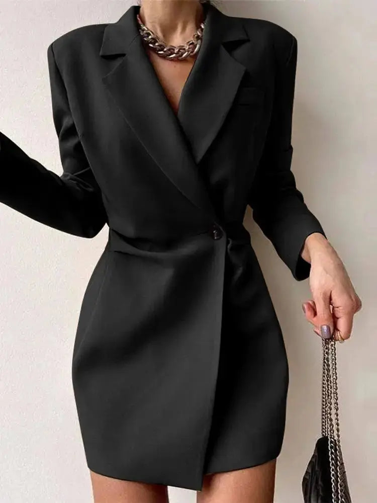 Wendy – Vestido Blazer Entallado de Mezcla de Lana para Mujer