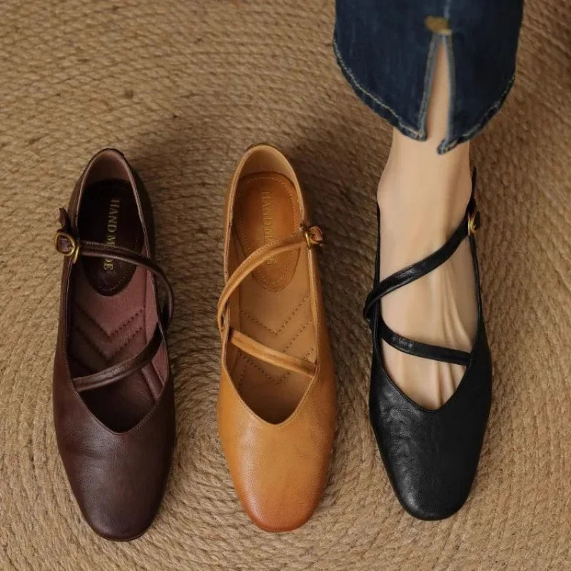 Mariano - Leather Mary Jane Buckle Shoes