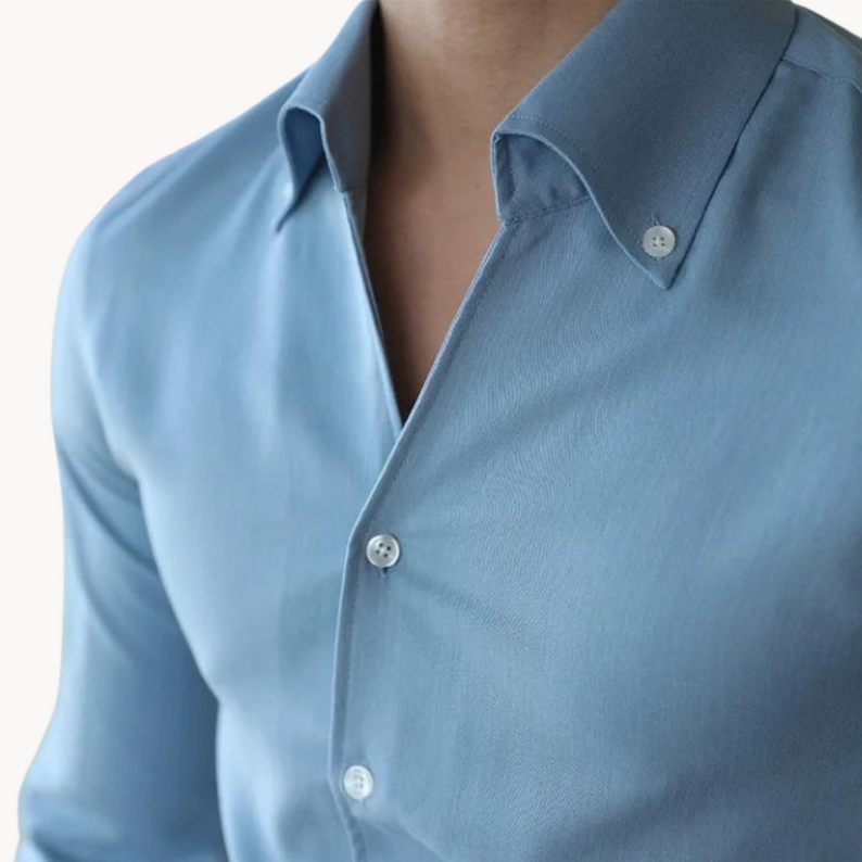 Slim fit langærmet skjorte med ståkrave til mænd