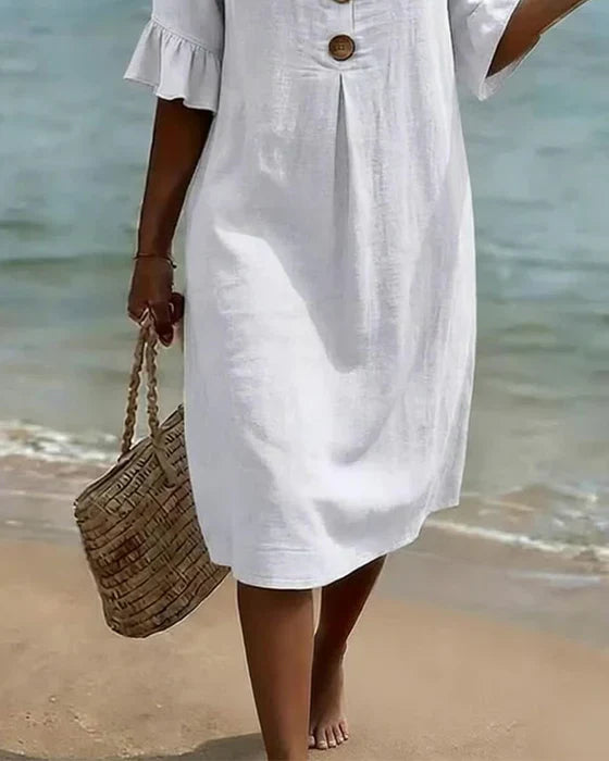 Contrina - Cotton Linen Summer Dress