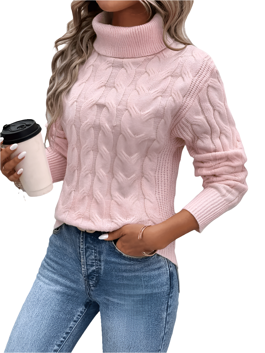 Maerelle – Pull à col roulé torsadé pour femme