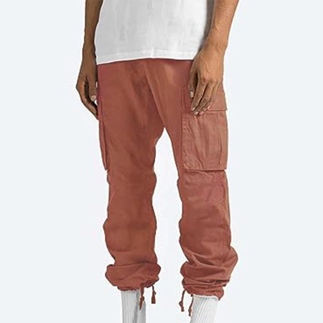 Jerome - Pantalon cargo homme taille élastique avec cordon de serrage