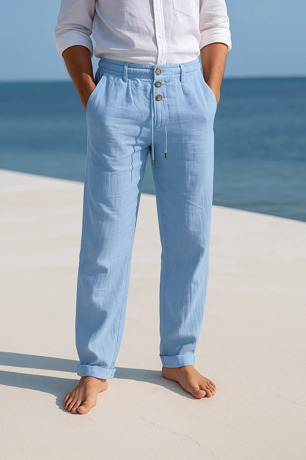 Men's Casual Drawstring Pants Summer Beach Trousers - Image 6