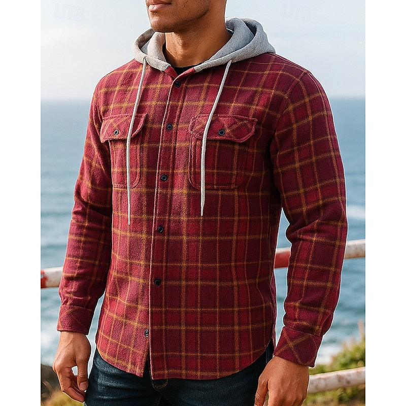 Thatcher | Hooded Checked Shirt Jacket - Image 6