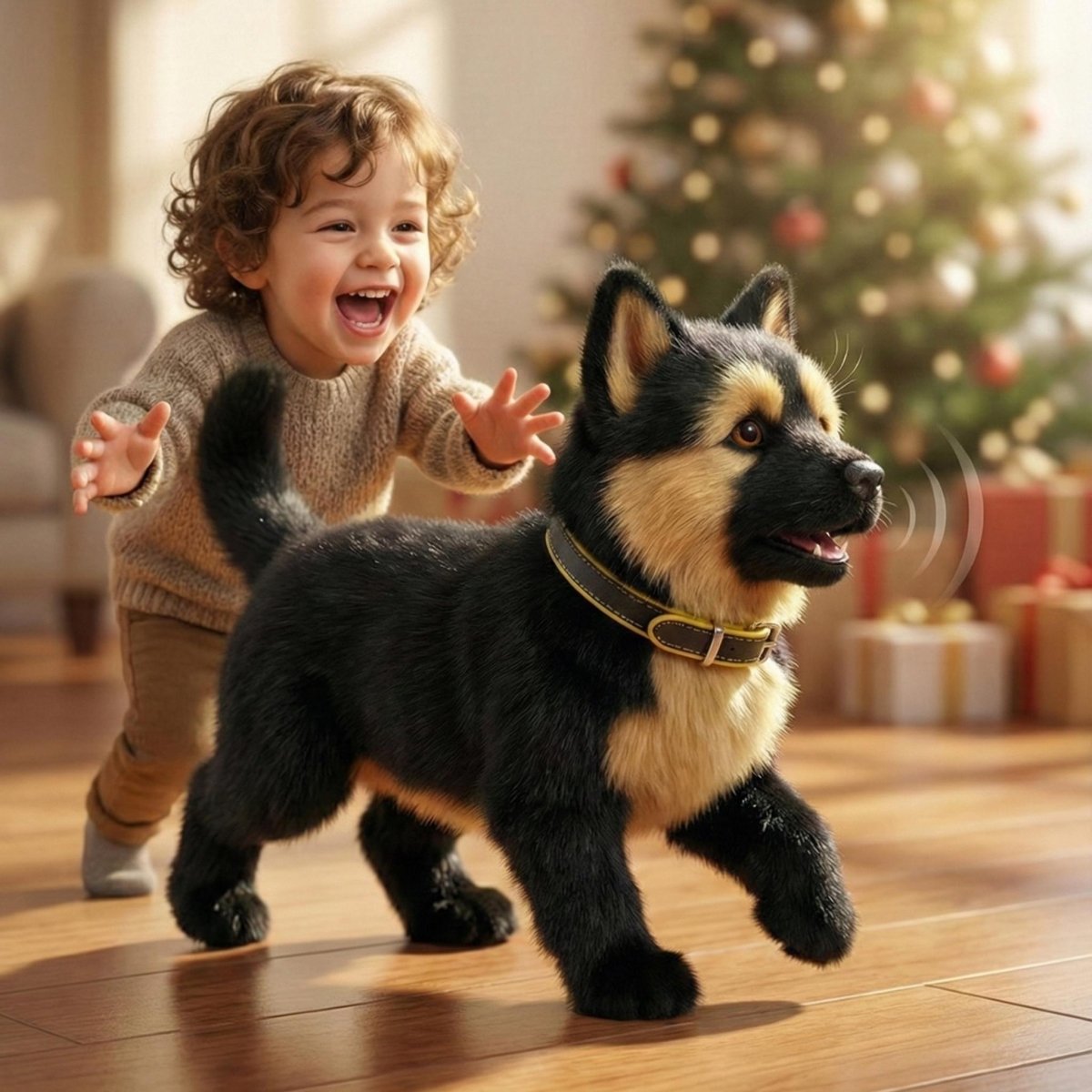 Realistic German Shepherd Electronic Robot Puppy Walking Barking - Image 3