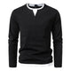 Leonardo - Mens Casual V Neck Long Sleeve Top