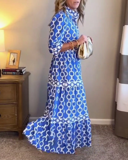 Women Boho Maxi Shirt Dress Printed Summer Casual - Image 5
