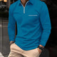 Marveth – Men’s Long Sleeve Polo with Zip Neck