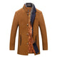 Wool Blend Quilted Coat with Collar for Men