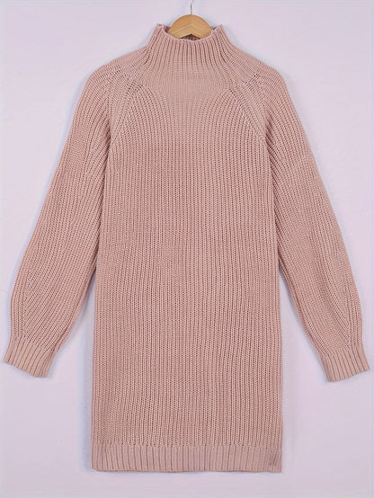 Women Ribbed Turtleneck Sweater Dress - Image 8