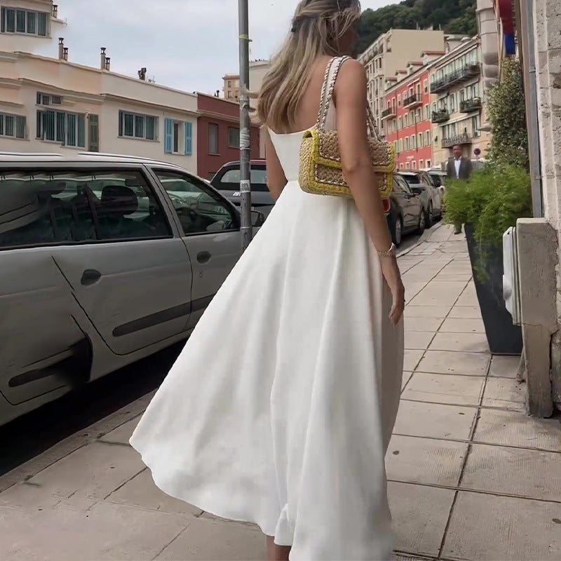 Women Square Neck Sleeveless Midi Dress Spring - Image 2