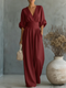 Flemira - Fluid V Neck Jumpsuit