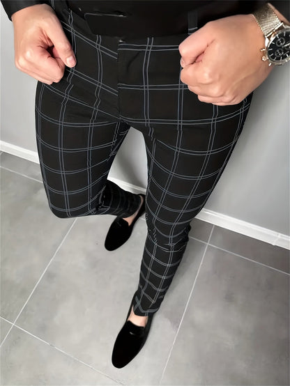 Men's Slim Fit Plaid Dress Pants - Image 2