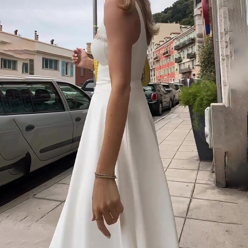 Women Square Neck Sleeveless Midi Dress Spring - Image 4