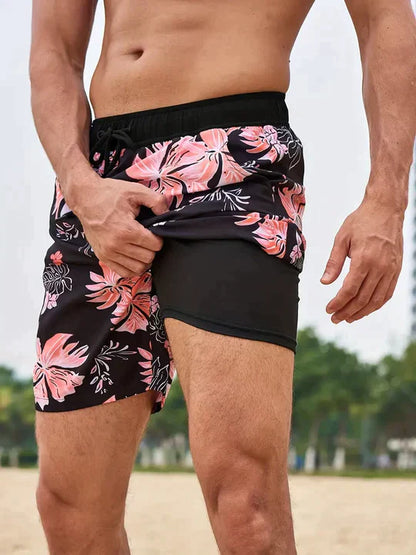 Men's Slim Fit Patterned Swim Trunks Inner Liner - Image 5