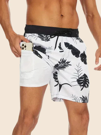 Men's Slim Fit Patterned Swim Trunks Inner Liner - Image 3