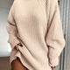 Women Ribbed Turtleneck Sweater Dress - Image 12