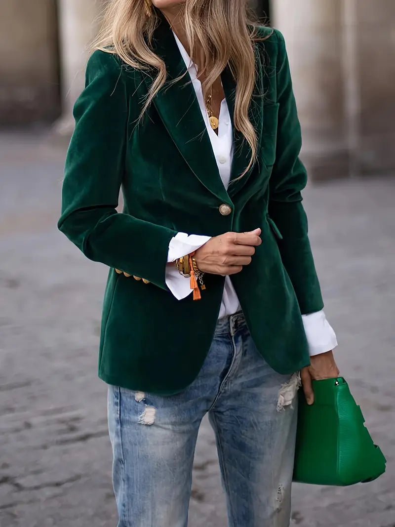 Vanessa - Elegant Fluwelen Knopen Blazer - Image 8
