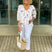 Women's Floral V-Neck Blouse Three-Quarter Sleeve Plus Size - Image 9