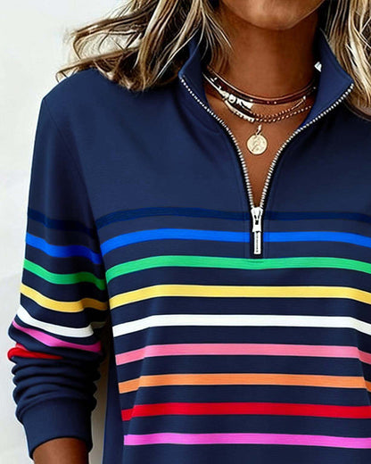 Calyra - Womens Striped Sweatshirt