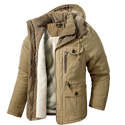 Levik – Manteau d'hiver doublé avec fausse fourrure pour homme