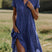 Women Floral V-Neck Midi Dress Casual Summer - Image 2