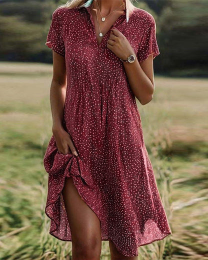 Women Floral V-Neck Midi Dress Casual Summer - Image 3