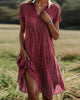 Women Floral V-Neck Midi Dress Casual Summer - Image 3