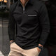 Marveth – Men’s Long Sleeve Polo with Zip Neck