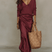 Women Ivory Knit Satin Midi Dress Set Two Piece - Image 9