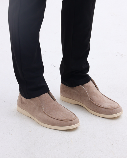 Caelim - Mocasín slip-on de ante para hombre, corte medio