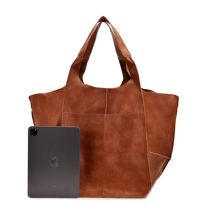 Marcella - Oversized Vintage Leather Shoulder Bag