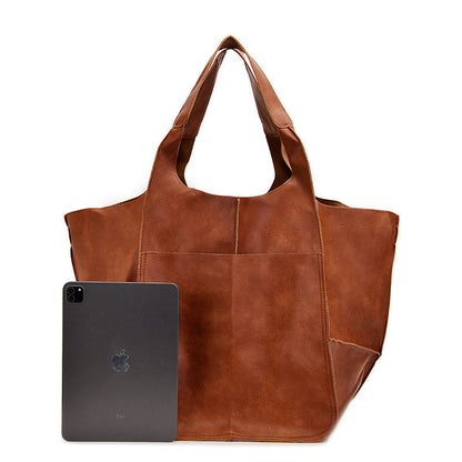 Marcella - Oversized Vintage Leather Shoulder Bag
