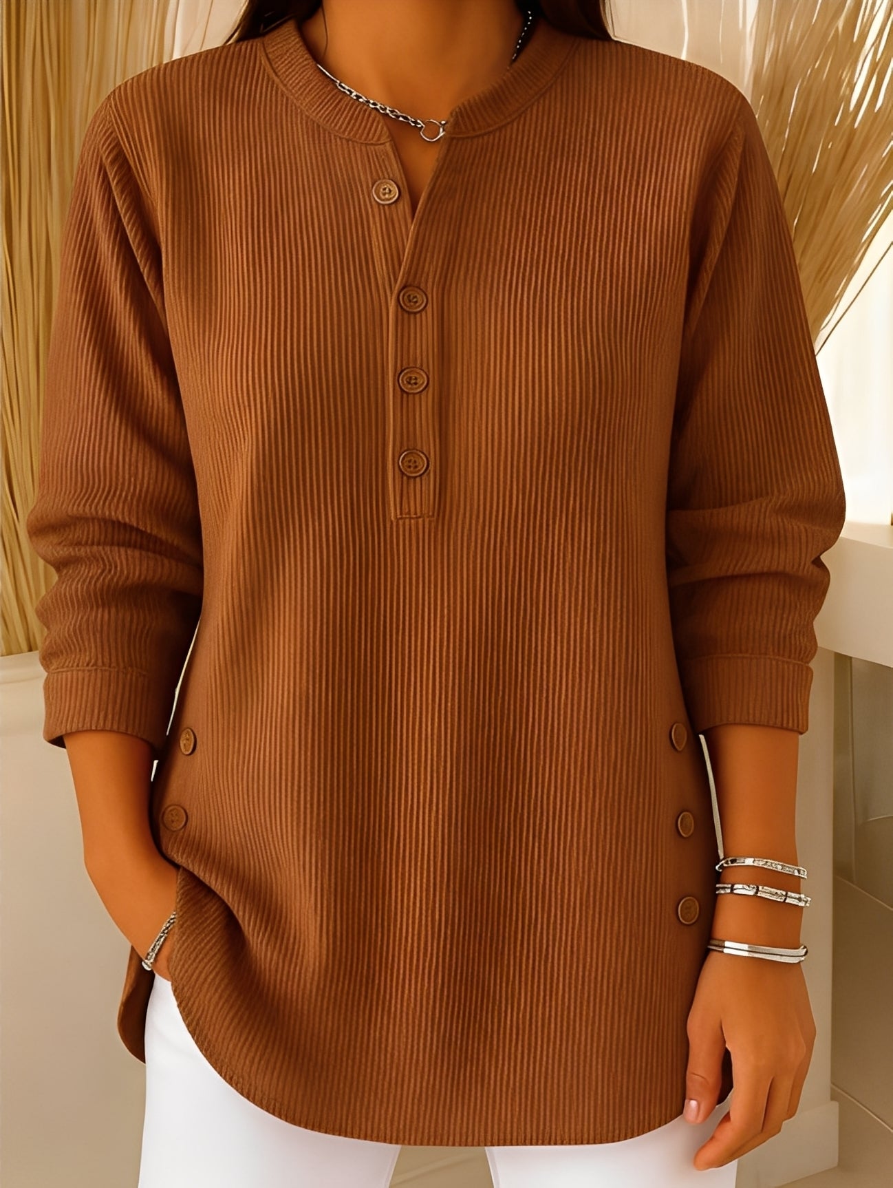 Jocelique – Women’s Button Detail Knit Jumper