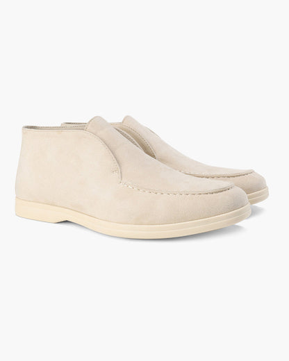 Caelim - Mocasín slip-on de ante para hombre, corte medio