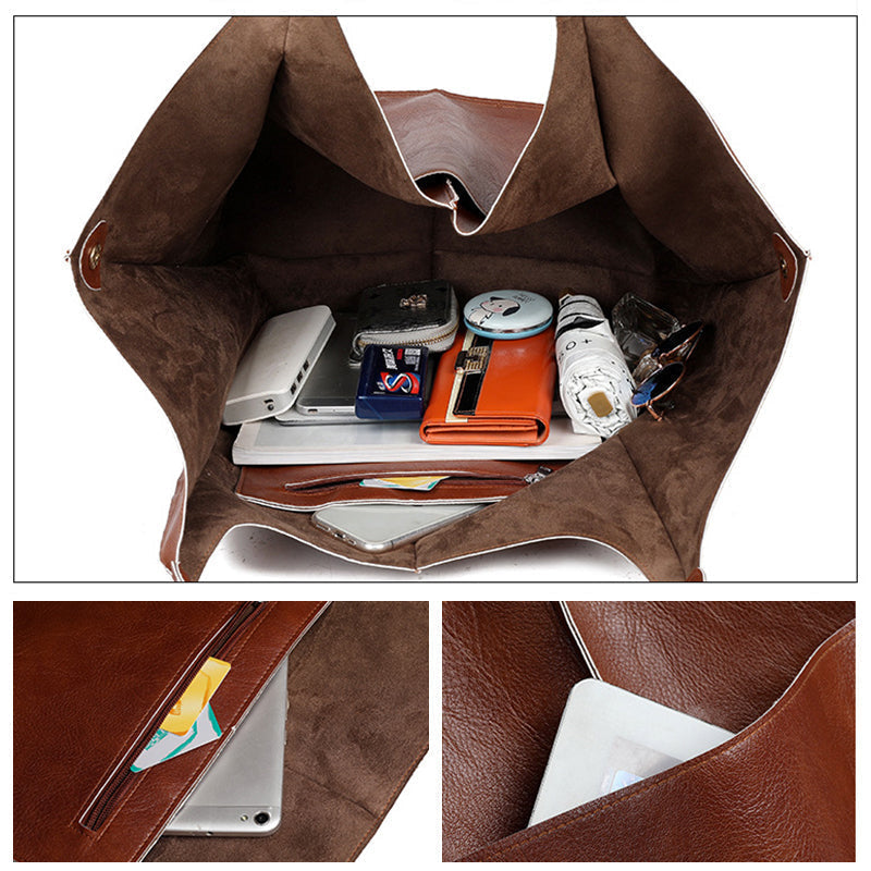 Marcella - Oversized Vintage Leather Shoulder Bag