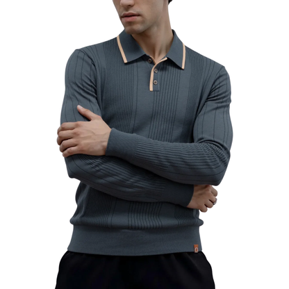 Callen – Herrestrikket Polo med Knapper